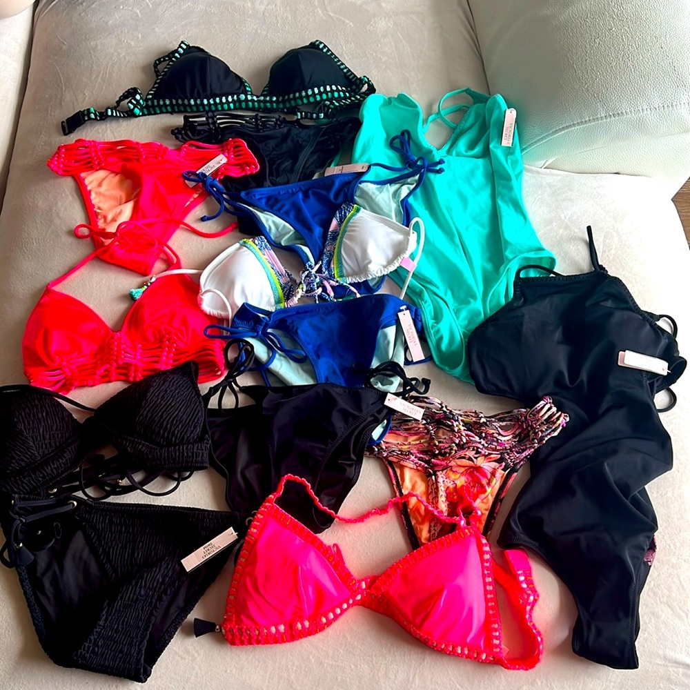 Victoria Secret  New Bathing Suit collection 14 pieces plus 1 Topshop one piece